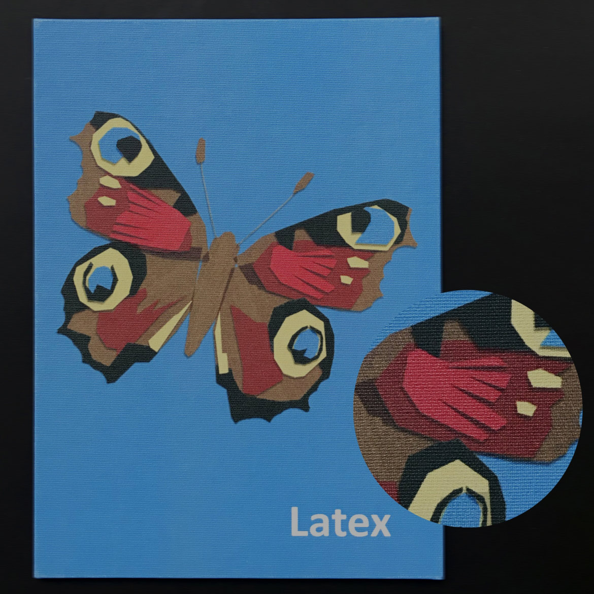 Latex print on white Buckram Light