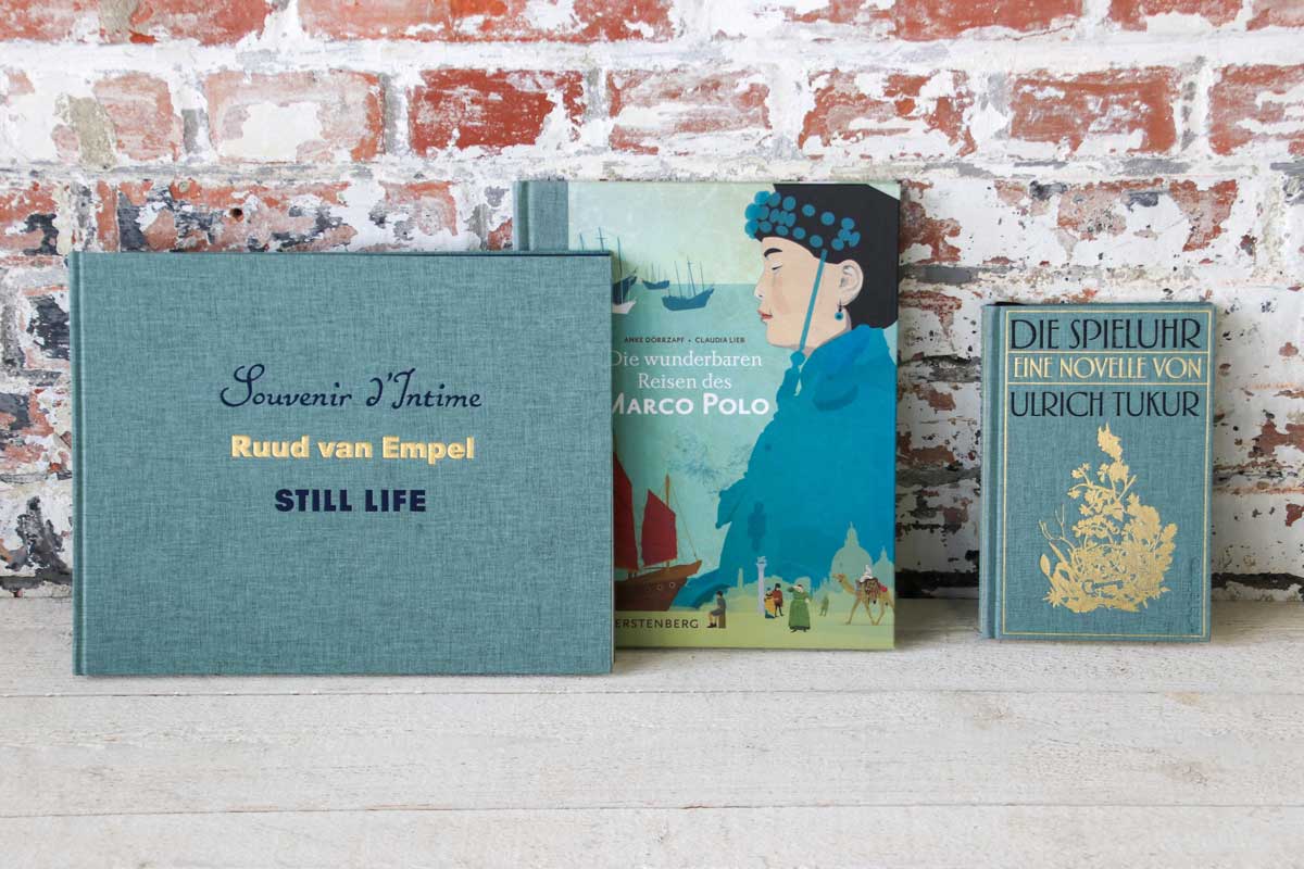 Books bound in natural finish books